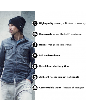Caps og hovedbeklædning EAREBEL Street Beanie med høretelefoner 330,00 kr.